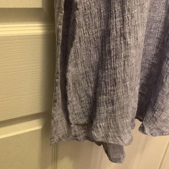 Zara gauzy Linen Tunic Dress, with pockets, blue & white woven fabric, NWT - Picture 7 of 11